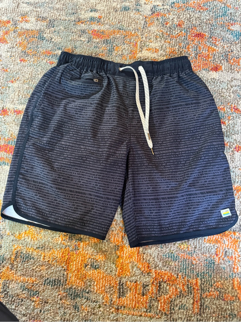 Men's Navy Vuori Patterned Shorts - Size M